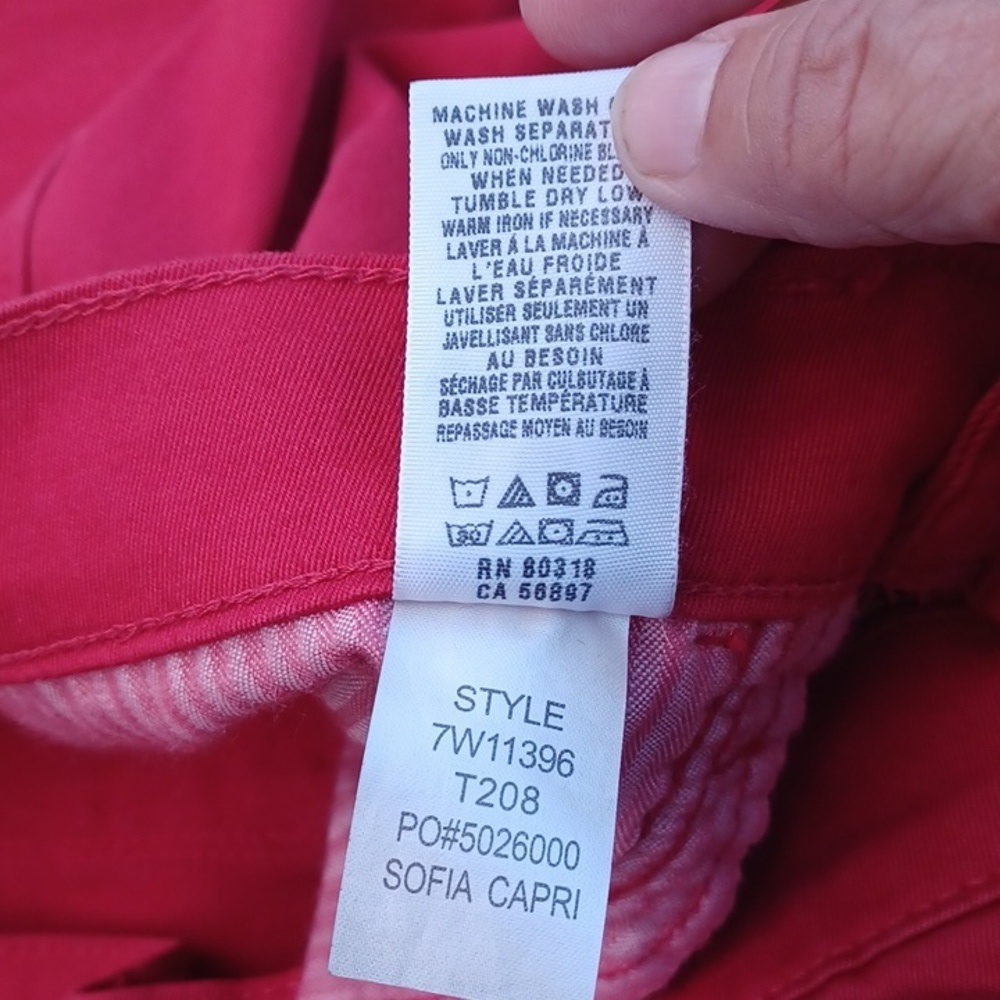 Lucky Brand Jeans Sofia Capri Skinny Mid Rise Red Denim Jeans  14 / 32 Ankle - Picture 5 of 6
